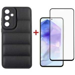 Чехол для мобильного телефона Dengos Kit for Samsung Galaxy A55 5G case + glass (Black) (DG-KM-57)