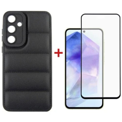 Чехол для мобильного телефона Dengos Kit for Samsung Galaxy A55 5G case + glass (Black) (DG-KM-57)