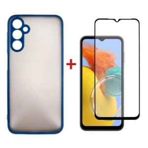 Чехол для мобильного телефона Dengos Kit for Samsung Galaxy M14 case + glass (Blue) (DG-KM-16)