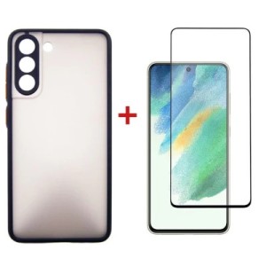 Чехол для мобильного телефона Dengos Kit for Samsung Galaxy S21 FE case + glass (Black) (DG-KM-27)