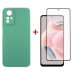Чехол для мобильного телефона Dengos Kit for Xiaomi Redmi Note 12s case + glass (Mint) (DG-KM-46)