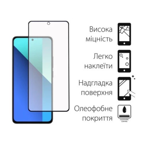 Чехол для мобильного телефона Dengos Kit for Xiaomi Redmi Note 13 4G case + glass (Black) (DG-KM-66)