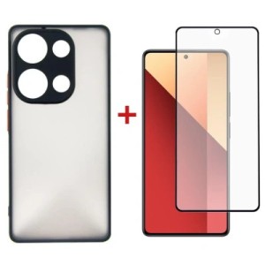 Чехол для мобильного телефона Dengos Kit for Xiaomi Redmi Note 13 Pro 4G case + glass (Black) (DG-KM-67)