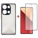 Чехол для мобильного телефона Dengos Kit for Xiaomi Redmi Note 13 Pro 4G case + glass (Black) (DG-KM-67)