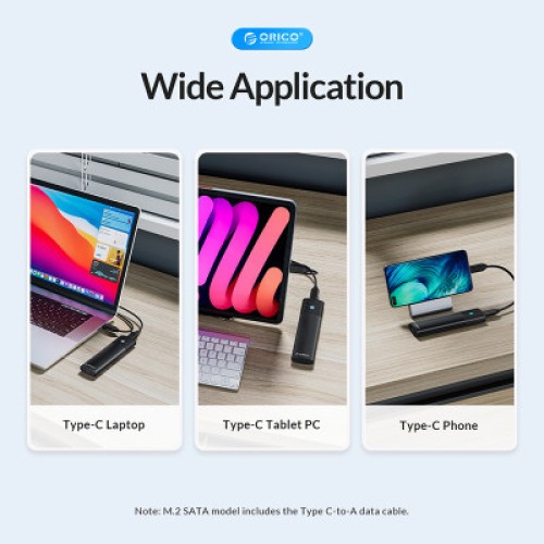 Карман внешний Orico USB3.2 Gen2 USB-C M.2 NVMe/NGFF(SATA) Dual Protocol SSD (HC380503)