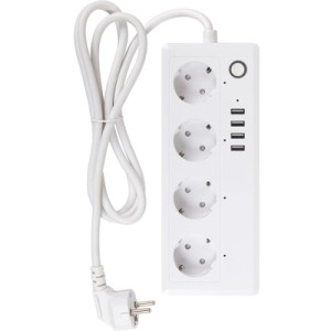Мережевий подовжувач TUYA Smart 1.8м, 16A, 4*розетки/4*USB (HS082383)