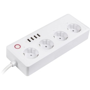 Мережевий подовжувач TUYA Smart 1.8м, 16A, 4*розетки/4*USB (HS082383)