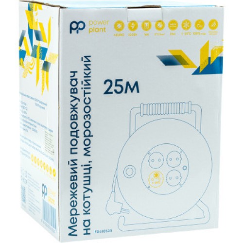 Сетевой удлинитель PowerPlant JY-20022/25, 25м (EX610525)