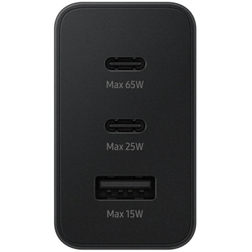 Зарядное устройство Samsung 2xUSB-С 65W PD PPS/USB-A Black (EP-T6530NBEGEU)