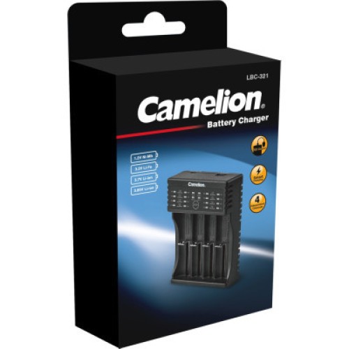 Зарядное устройство для аккумуляторов Camelion Univercal charger for Ni-MH 1.2V, Li-Fe 3.2V, Li-Ion 3.7 to 3.85V, Input DC 5V-2A (LBC-321)