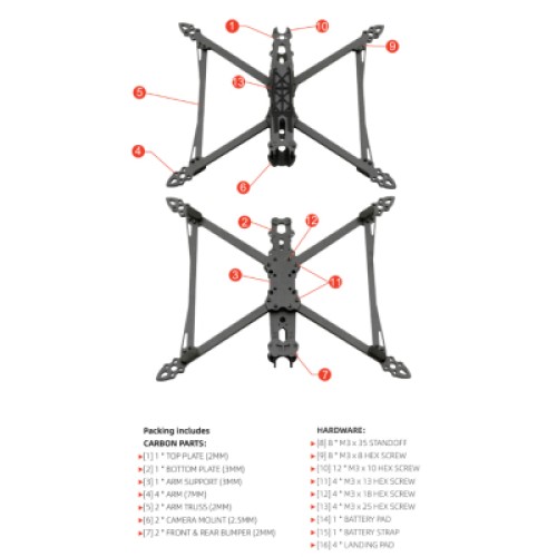 Рама для дрона Hobbyporter M4-10 (HP0215.0008)
