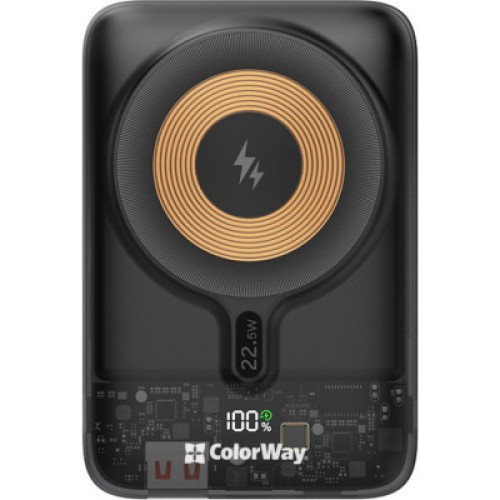 Батарея универсальная ColorWay 10 000 mAh 15W MagSafe (USB QC3.0 + USB-C PD 22.5W) (CW-PB100LPA3BK-WPDD)