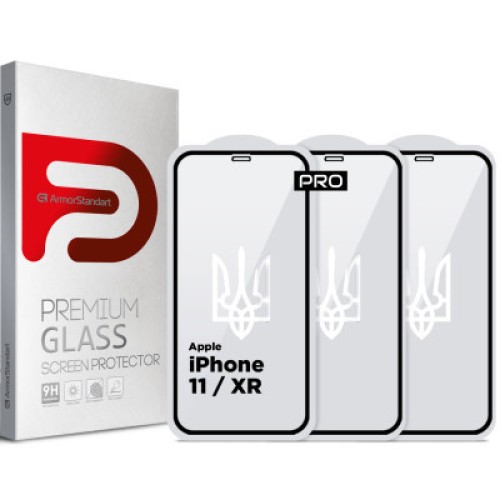 Стекло защитное Armorstandart Pro 3D LE Apple iPhone 11 / XR Black 3 шт (ARM77598)