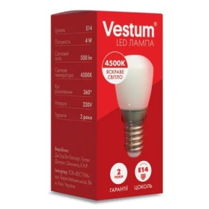 Лампочка Vestum SMD Е14 4W 4500K 220V для холодильника (1-VS-8401)