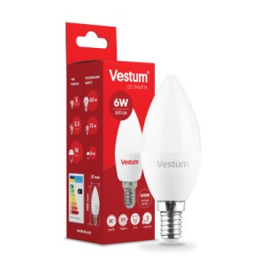 Лампочка Vestum C37 6W 4100K 220V E14 (1-VS-1303)