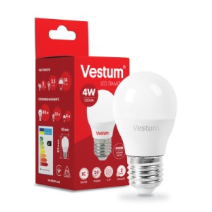 Лампочка Vestum G45 4W 4100K 220V E27 (1-VS-1205)