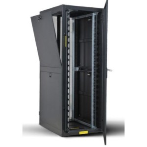Шкаф напольный Kingda 42U 19" 600x1000, RAL9004, перф. двері, розібрана (KD-002-6042M)
