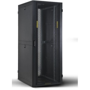 Шкаф напольный Kingda 42U 19" 600x1000, RAL9004, перф. двері, розібрана (KD-002-6042M)