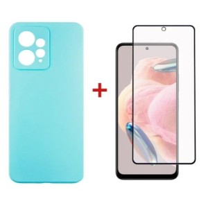 Чехол для мобильного телефона Dengos Xiaomi Redmi Note 12 4G Case + Glass (Ice blue) (DG-KM-83)