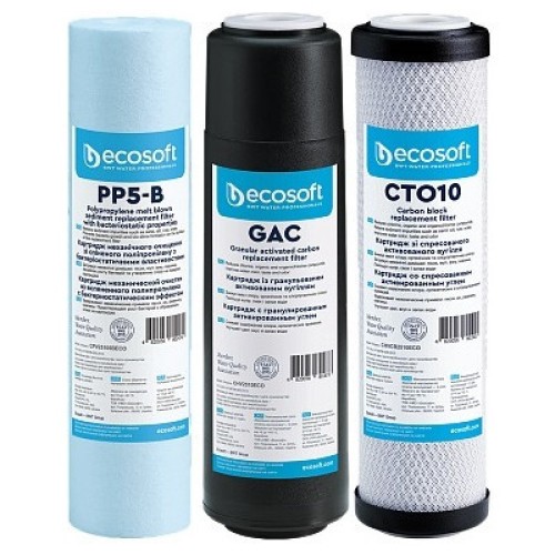 Картридж для фильтра кувшина Ecosoft Комплект картриджів Ecosoft 1-2-3 покращений (2 вугільних ка (CHV3ECO)