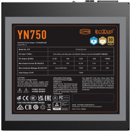 Блок питания PcCooler 750W (YN750)