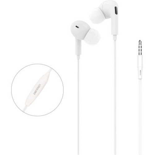 Наушники Denmen HF DR06 3.5mm 1.2 м White (DE-DR06-WH)