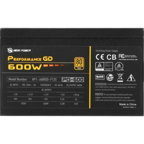 Блок питания HighPower 600W (HP1-J600GD-F12S)