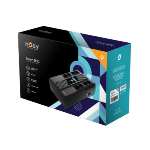 Источник бесперебойного питания nJoy Token 800 USB 8*Schuko (UPCSBLS680TTOAZ01B)