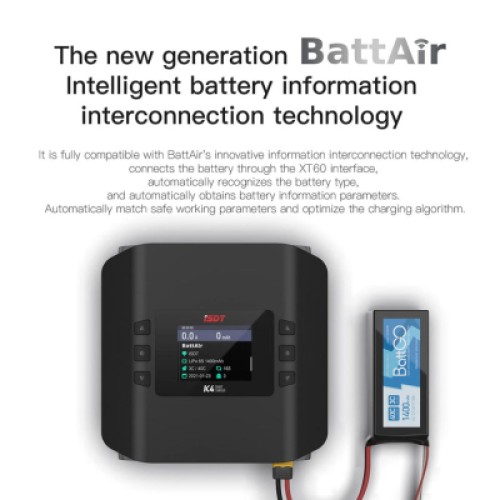 Зарядное устройство для дрона iSDT K4 AC 400W DC 600Wx2 (HP0015.K4)