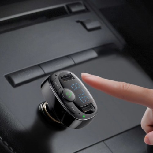 FM модулятор Baseus T Shaped S-09A 2 х USB Type-A, microSD Black (CCMT000001)