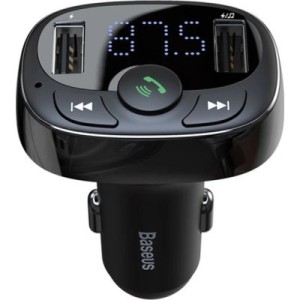 FM модулятор Baseus T Shaped S-09A 2 х USB Type-A, microSD Black (CCMT000001)