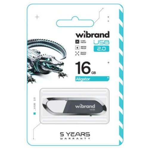 USB флеш накопитель Wibrand 16GB Aligator Grey USB 2.0 (WI2.0/AL16U7G)