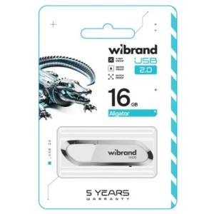 USB флеш накопитель Wibrand 16GB Aligator White USB 2.0 (WI2.0/AL16U7W)