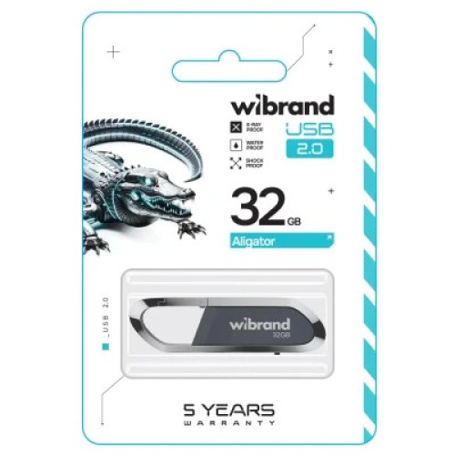 USB флеш накопитель Wibrand 32GB Aligator Grey USB 2.0 (WI2.0/AL32U7G)