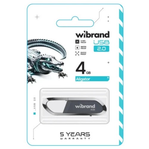 USB флеш накопитель Wibrand 4GB Aligator Grey USB 2.0 (WI2.0/AL4U7G)