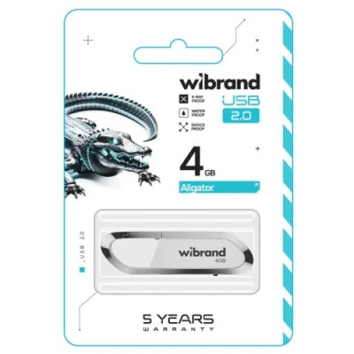 USB флеш накопитель Wibrand 4GB Aligator White USB 2.0 (WI2.0/AL4U7W)