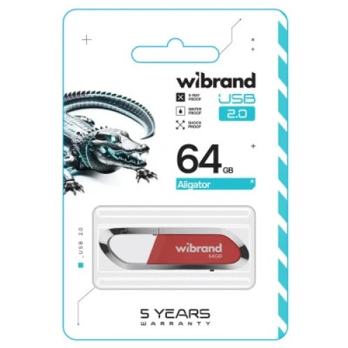 USB флеш накопитель Wibrand 64GB Aligator Red USB 2.0 (WI2.0/AL64U7DR)