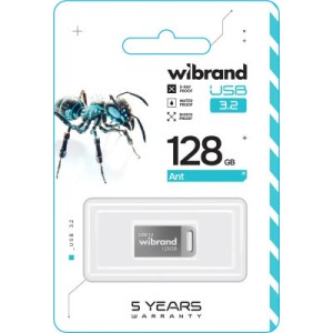 USB флеш накопитель Wibrand 128GB Ant Silver USB 3.2 Gen 1 (USB 3.0) (WI3.2/AN128M4S)
