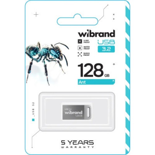 USB флеш накопитель Wibrand 128GB Ant Silver USB 3.2 Gen 1 (USB 3.0) (WI3.2/AN128M4S)