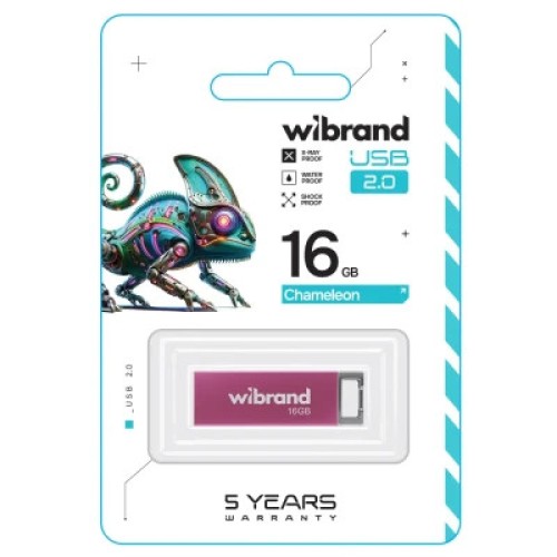 USB флеш накопитель Wibrand 16GB Chameleon Pink USB 2.0 (WI2.0/CH16U6P)