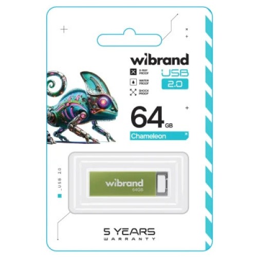 USB флеш накопитель Wibrand 64GB Chameleon Green USB 2.0 (WI2.0/CH64U6LG)