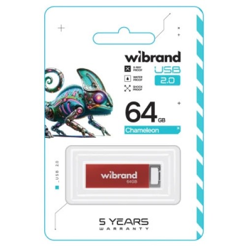 USB флеш накопитель Wibrand 64GB Chameleon Red USB 2.0 (WI2.0/CH64U6R)