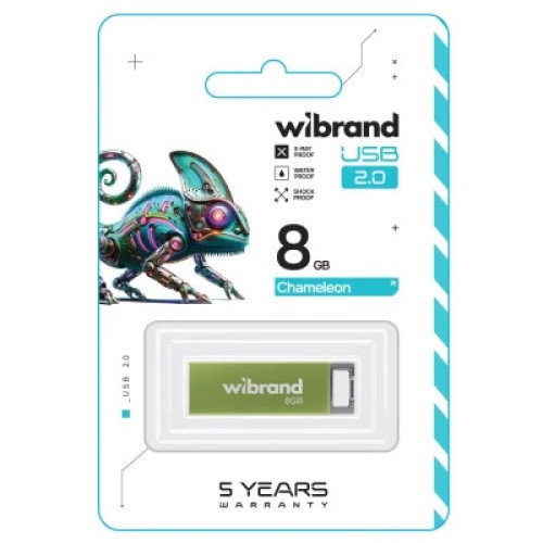 USB флеш накопитель Wibrand 8GB Chameleon Green USB 2.0 (WI2.0/CH8U6LG)