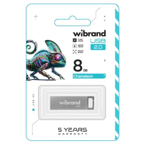 USB флеш накопитель Wibrand 8GB Chameleon Silver USB 2.0 (WI2.0/CH8U6S)