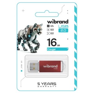 USB флеш накопитель Wibrand 16GB Cougar Red USB 2.0 (WI2.0/CU16P1R)