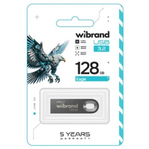 USB флеш накопитель Wibrand 128GB Eagle Grey USB 3.2 Gen 1 (USB 3.0) (WI3.2/EA128U10G)