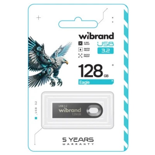USB флеш накопитель Wibrand 128GB Eagle Grey USB 3.2 Gen 1 (USB 3.0) (WI3.2/EA128U10G)