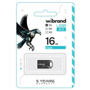 USB флеш накопитель Wibrand 16GB Hawk Black USB 2.0 (WI2.0/HA16M1B)