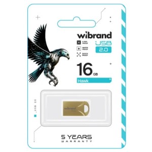 USB флеш накопитель Wibrand 16GB Hawk Gold USB 2.0 (WI2.0/HA16M1G)
