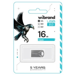 USB флеш накопитель Wibrand 16GB Hawk Silver USB 2.0 (WI2.0/HA16M1S)